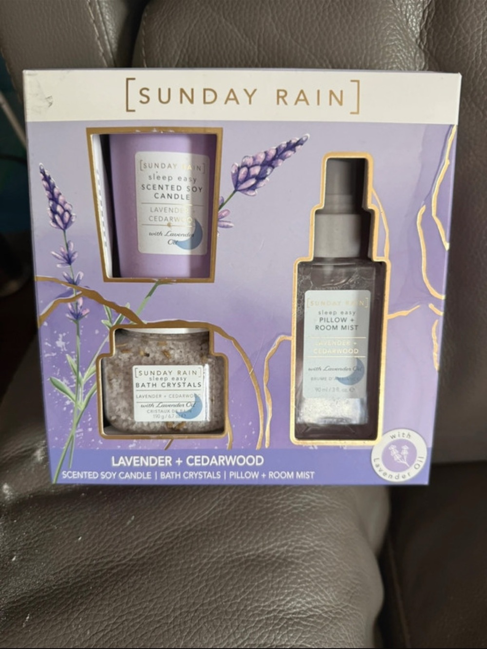 Sunday Lavender + Cedarwood Bath Set - Purple